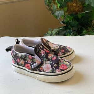 Vans Floral Slip-On Little Girl Skate Shoes Size Toddler 7